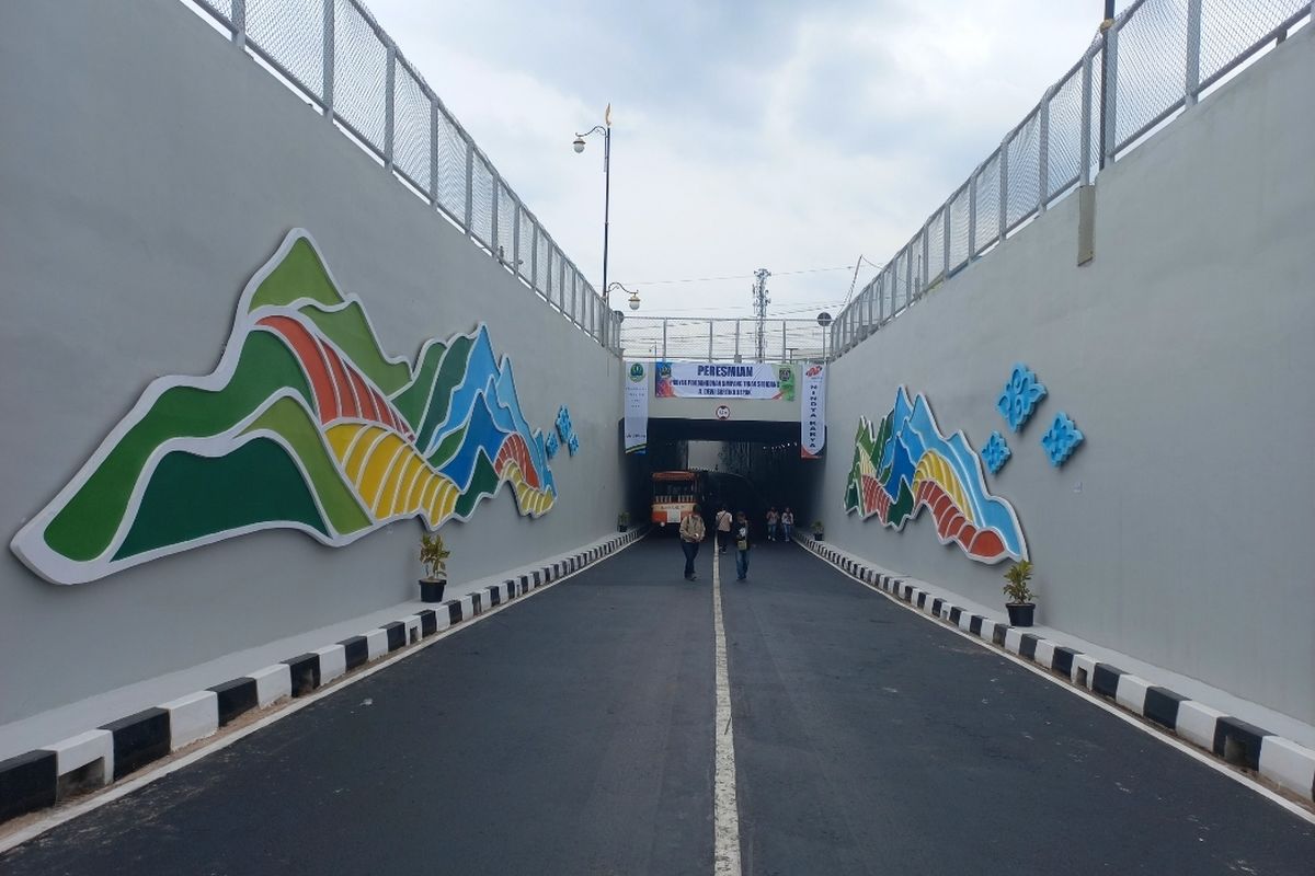 Penampakan underpass Dewi Sartika, Pancoran Mas, Depok, yang sudah rampung.