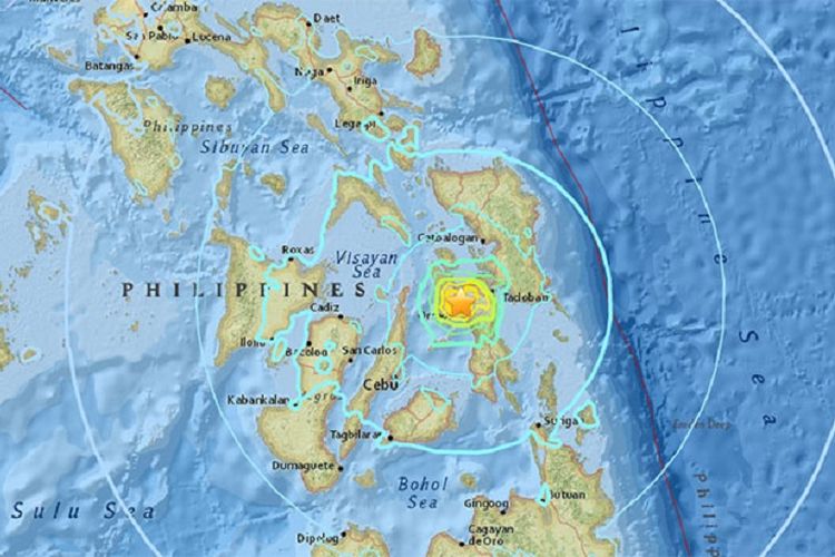 Survei Geologi AS (USGS) mengatakan, gempa berkekuatan 6,5 pada skala Richter berpusat di darat dengan kedalaman 6,5 km, dekat kota Masarayao, Provinsi Leyte, Filipina. 