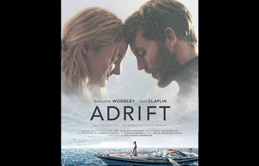 Poster film Adrift (2018) dibintangi Shailene Woodley dan Sam Claflin.