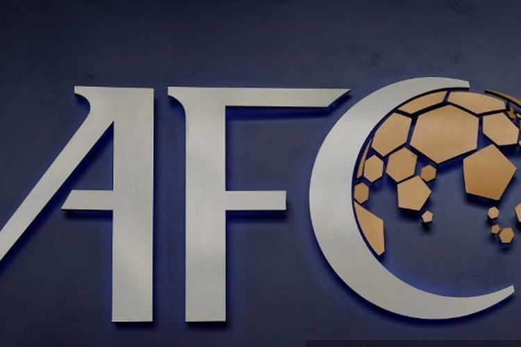 Logo Konfederasi Sepak Bola Asia (AFC) ditampilkan di markas AFC di Kuala Lumpur pada 15 Maret 2017