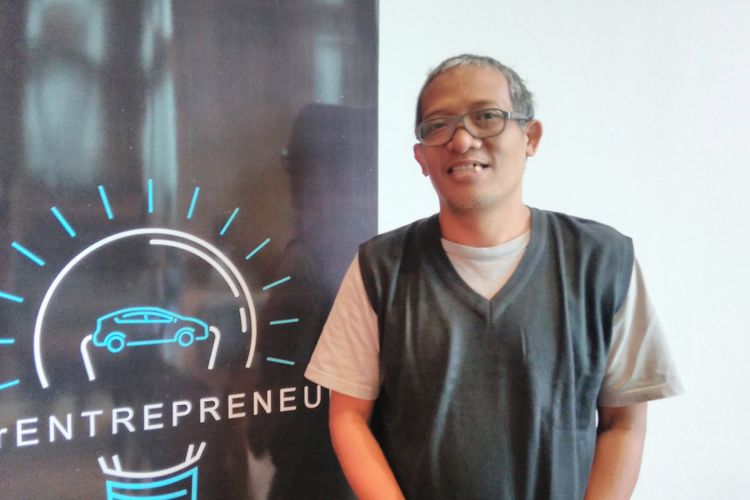 Salah satu mitra pengemudi yang menjadi peserta pelatihan UberEntrepreneur Eko Setyo Nugroho di Jakarta, Rabu (15/11/2017).