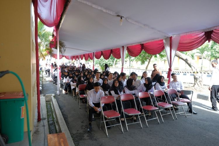 Peserta tes CPNS Pemkot Magelang tahun 2019 di halaman GOR Samapta Kota Magelang, Februari 2019 lalu.