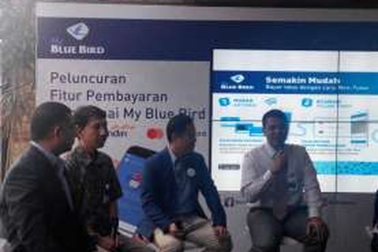 Peluncuran fitur pembayaran non tunai My Blue Bird di Jakarta, Rabu (7/9/2016).