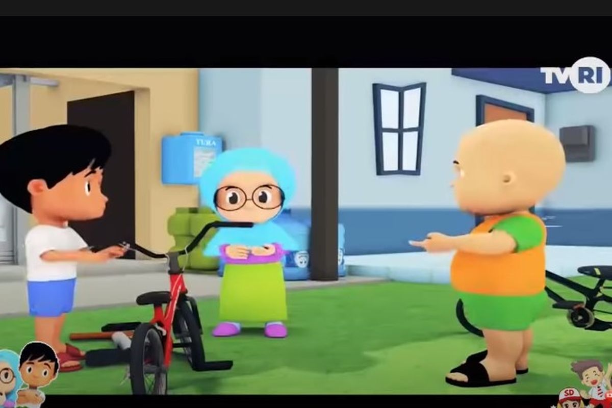 Tangkapan layar program Belajar dari Rumah TVRI 6 Mei 2020 Kelas 1-3 SD, Sahabat Pelangi: Bermalam di Rumah Nisa (Menolong Martha).