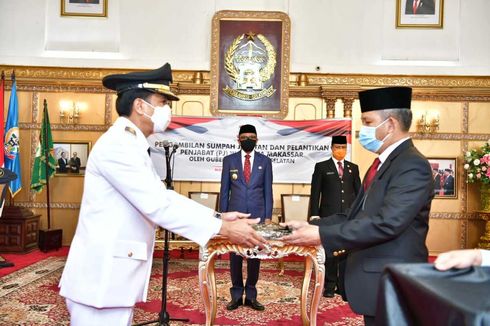 Gubernur Sulsel Lantik Rudi Djamaludin sebagai Pj Wali Kota Makassar