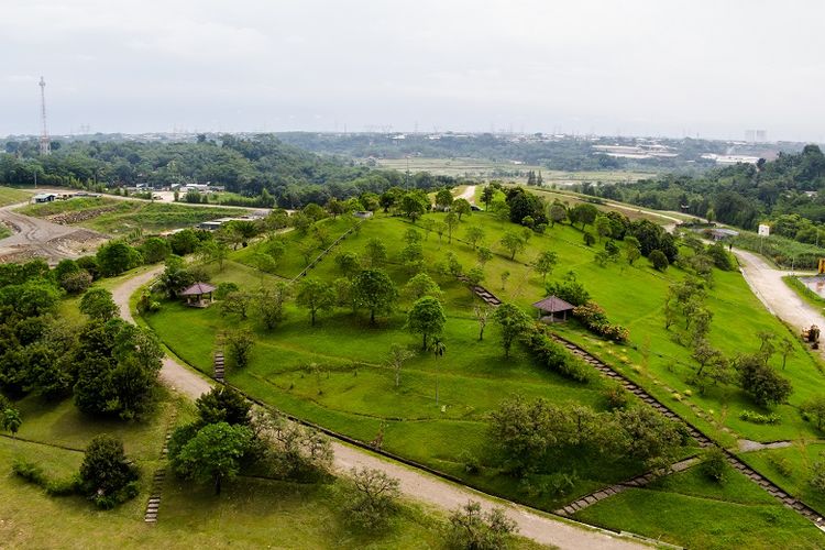 Bukit hijau yang tercipta dari hasil olahan limbah B3 yang dilakukan oleh PPLI. 