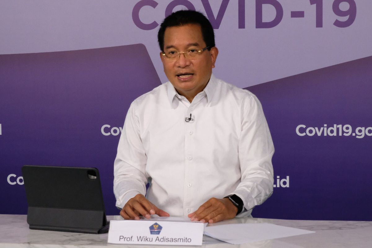 Juru Bicara Satuan Tugas Penanganan Covid-19 Wiku Adisasmito saat memberikan keterangan pers, Kamis (15/4/2021).