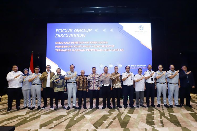 Jasa Raharja menggelar focus group discussion (FGD) untuk  membahas rencana penerapan kebijakan santunan yang selektif terhadap korban  penyebab kecelakaan lalu lintas di Ballroom Gedung Jasa Raharja, Jakarta pada Senin (5/08/2024). 
