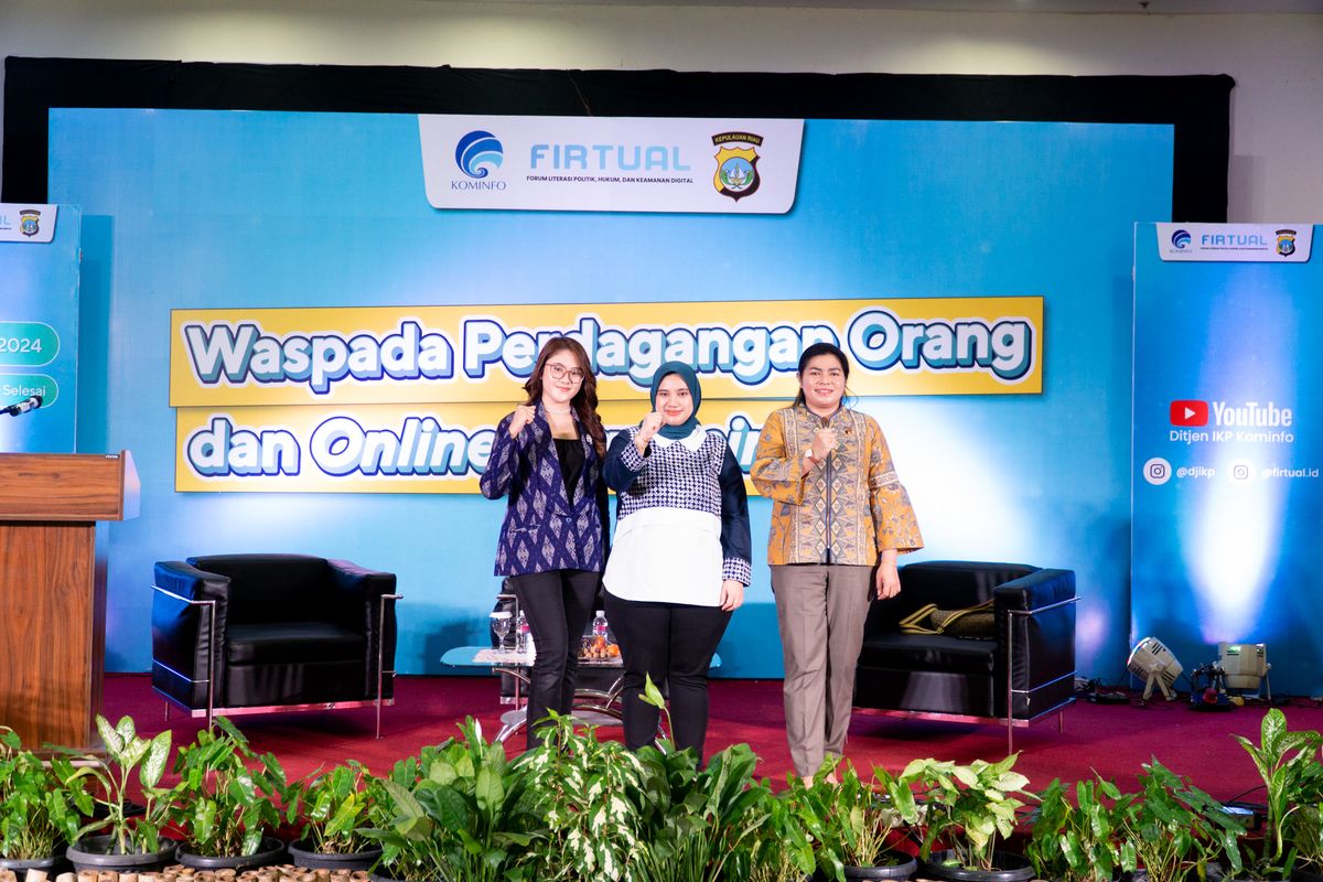 Kementerian Komunikasi dan Informatika (Kemenkominfo) menggelar Forum Literasi Politik, Hukum, dan Keamanan Digital (Firtual) bertajuk ?Waspada Perdagangan Orang dan Online Scamming? di Kota Batam, Selasa (11/6/2024).