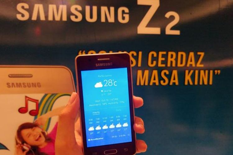 Smartphone Tizen Samsung Z2 resmi diluncurkan di Indonesia, Rabu (19/10/2016).