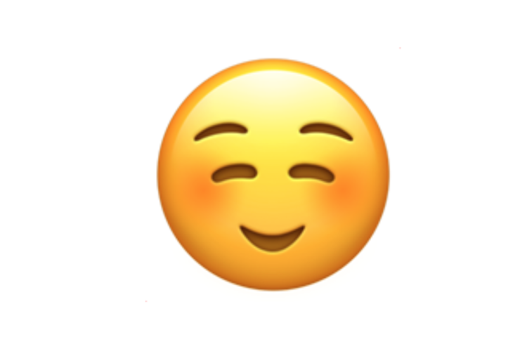 Ilustrasi emoji wajah tersenyum hangat.