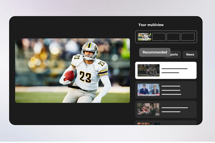 Tampilan video untuk mengakses fitur Multiview di YouTube