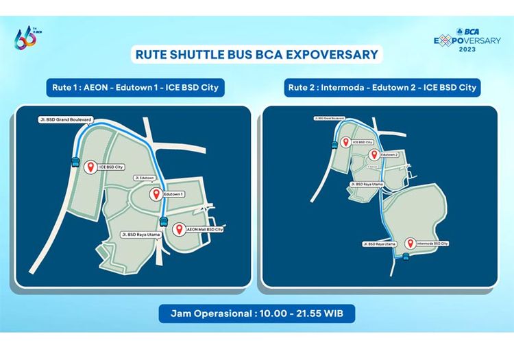 Rute shuttel BCA Expoversary 2023