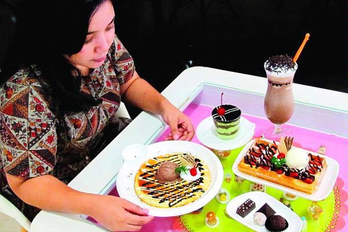 Sajian aneka cokelat dari Kafe Brussels Spring, di Epicentrum Walk, Kompleks Rasuna Epicentrum, Kuningan, Jakarta Selatan.