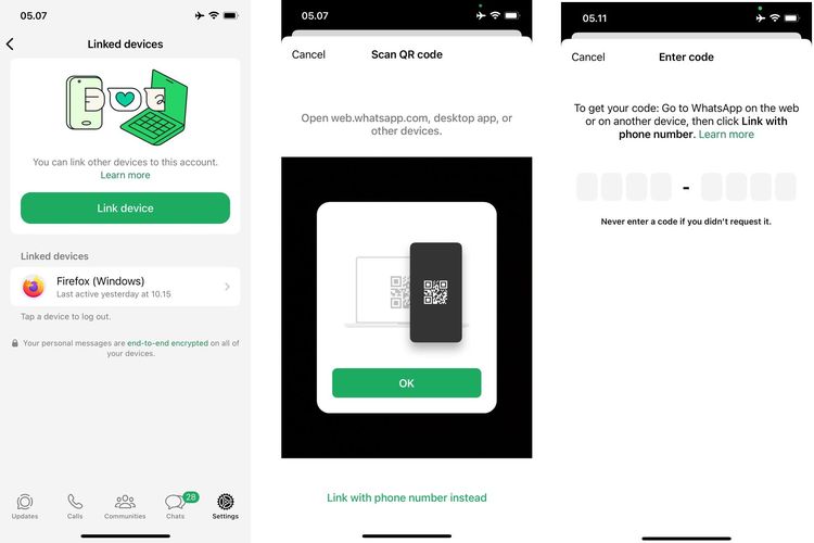 Ilustrasi cara login WhatsApp Web tanpa scan kode QR.