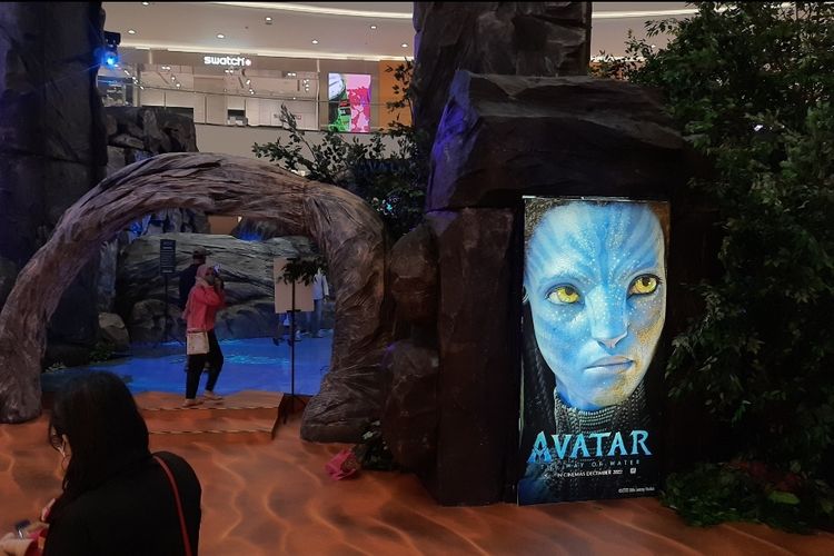 Suasana pengalaman dunia Pandora ala film Avatar di Senayan City, Jakarta, Kamis (15/12/2022)..