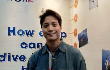 Penyanyi Dikta Wicaksono saat ditemui usai jadi pembicara di acara DXI 2023, di JCC Senayan, Jakarta Pusat, Kamis (1/6/2023).