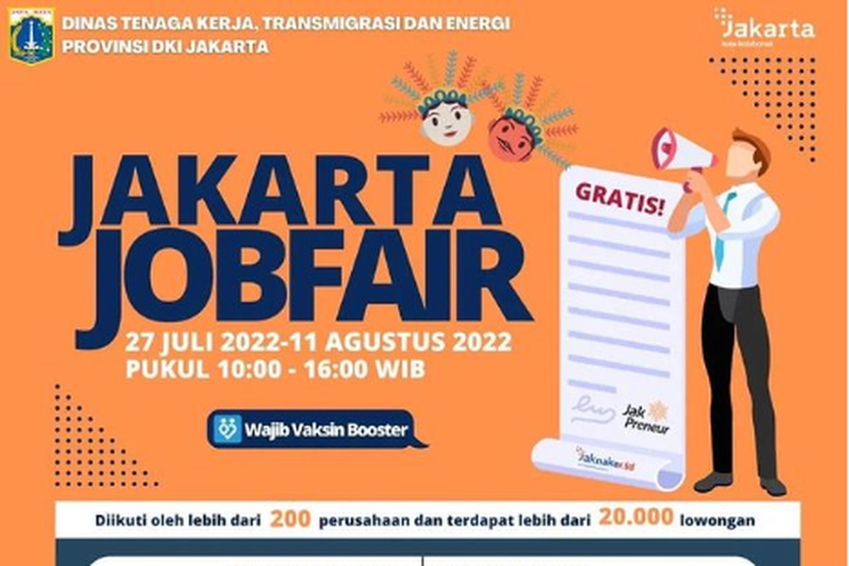 Jakarta Job Fair Dibuka, Ada 20.000 Lowongan Kerja, Cek Jadwal dan ...