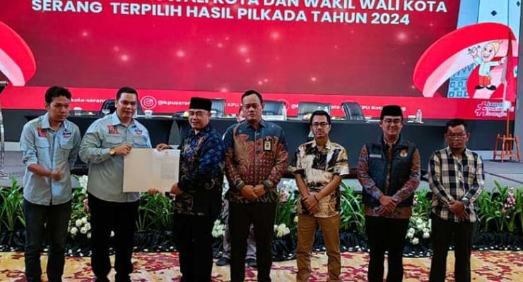 Budi-Agis Ditetapkan Jadi Walkot-Wawalkot Serang Terpilih