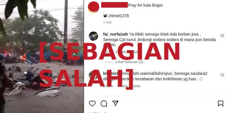 Sebagian video yang beredar terkait banjir Bogor adalah hoaks.