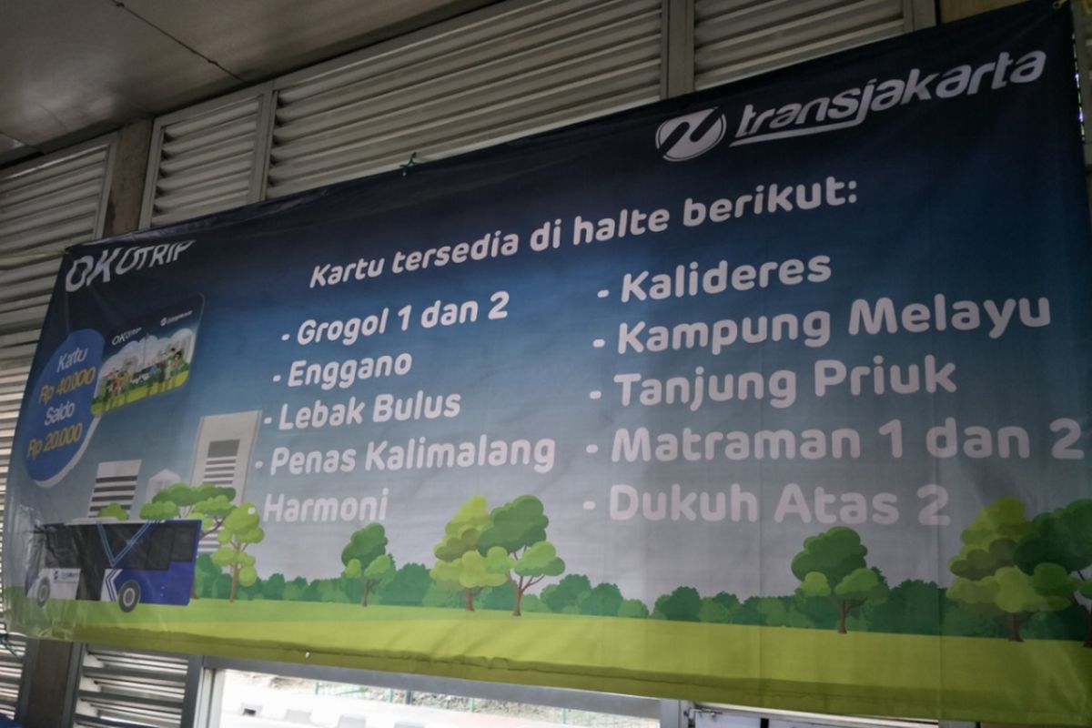 Sepuluh halte transjakarta sudah melayani pembelian kartu One  Karcis One Trip (OK Otrip).