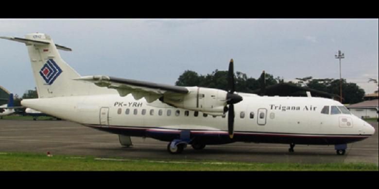 Pesawat jenis ATR 42 yang digunakan Trigana Air.