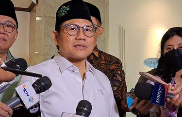 Ketua Umum Partai Kebangkitan Bangsa (PKB) Muhaimin Iskandar di Hotel Grand Sahid Jaya, Jakarta, Senin (30/1/2023).