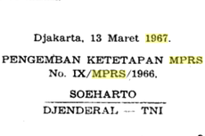 Hasil Sidang Istimewa MPRS 1967