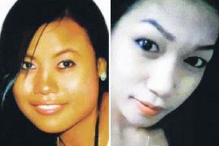 Foto Sumarti Ningsih (kanan) dan Jesse Lorena Ruri, korban pembunuhan yang dilakukan Rurik Jutting, seorang bankir di Hong Kong.