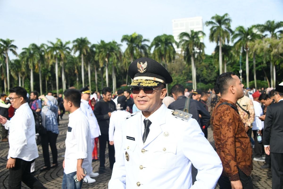 Erwan Setiawan resmi dilantik sebagai Wakil Gubernur Jabar periode 2025-2030 di halaman Istana Kepresidenan, Jakarta Pusat, Kamis (20/2/2025).