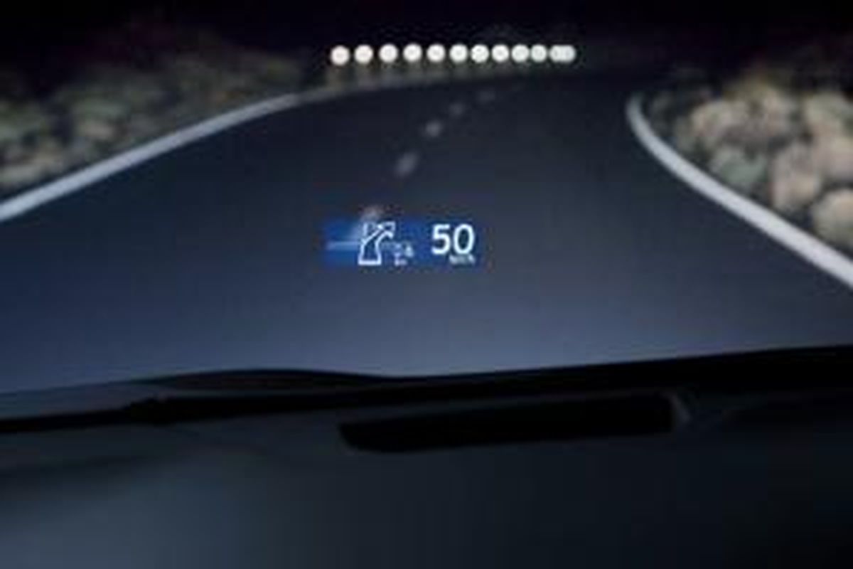 Head Up Display di mobil Lexus 