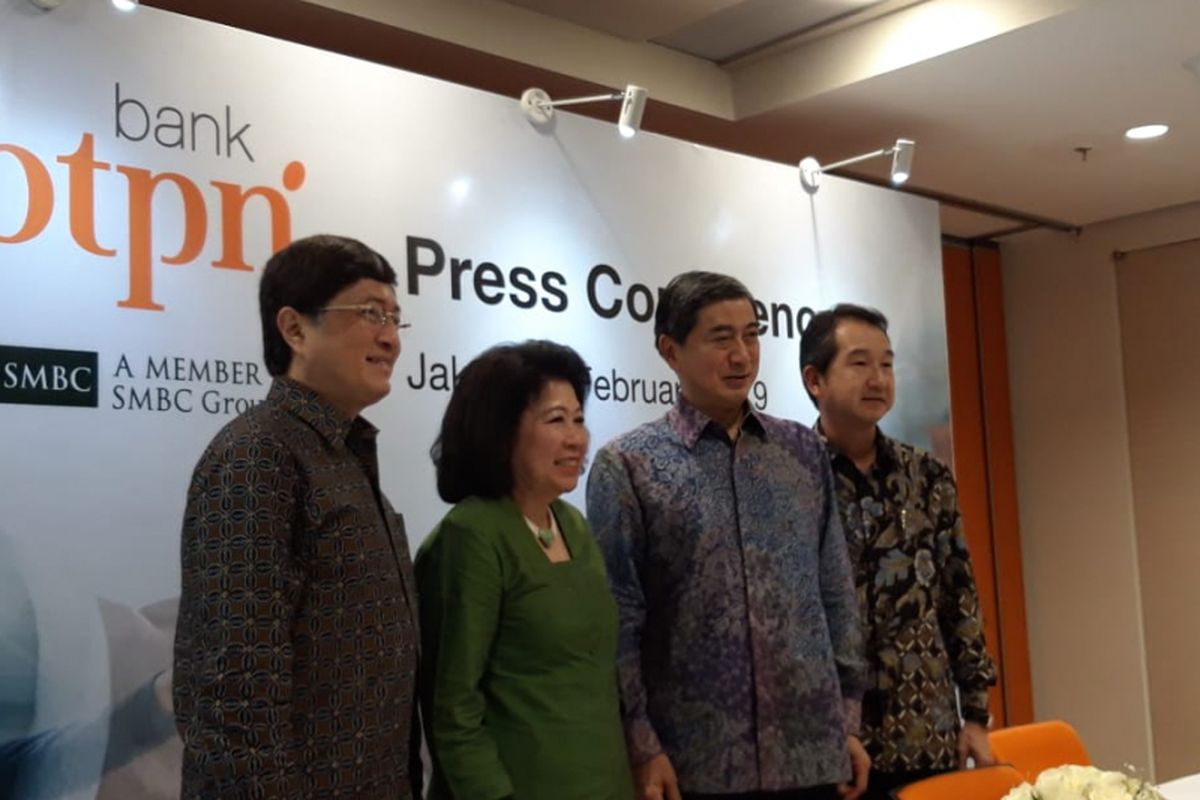 Press conference merger PT Bank Tabungan Pensiunan Nasional Tbk di Jakarta, Jumat (1/2/2019).