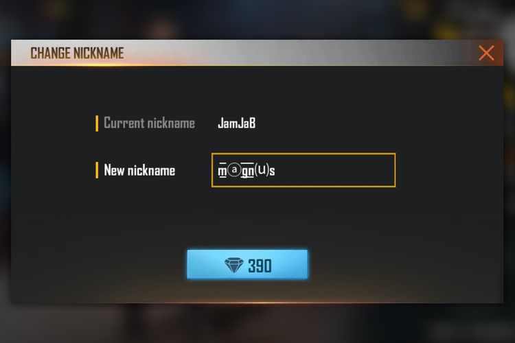 Cara membuat nickname unik dan menarik di game Free Fire.