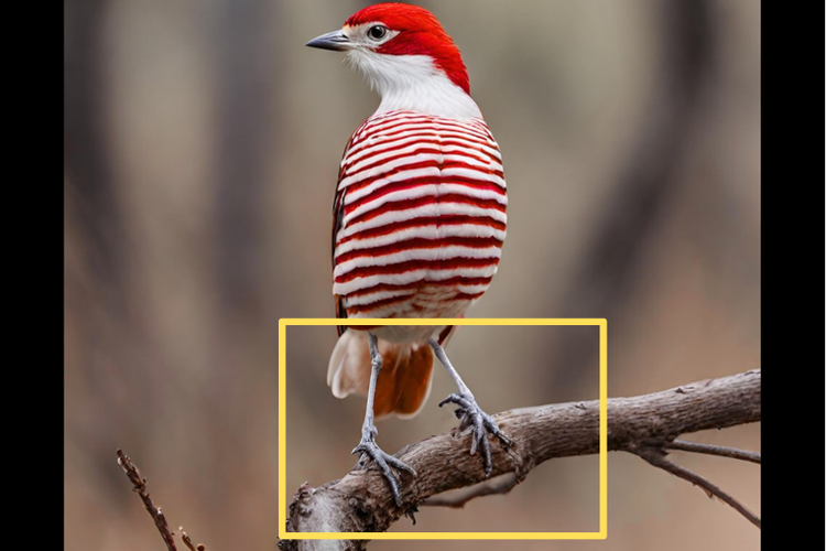 Kejanggalan yang mengindikasikan foto burung Pyjama dibuat oleh AI