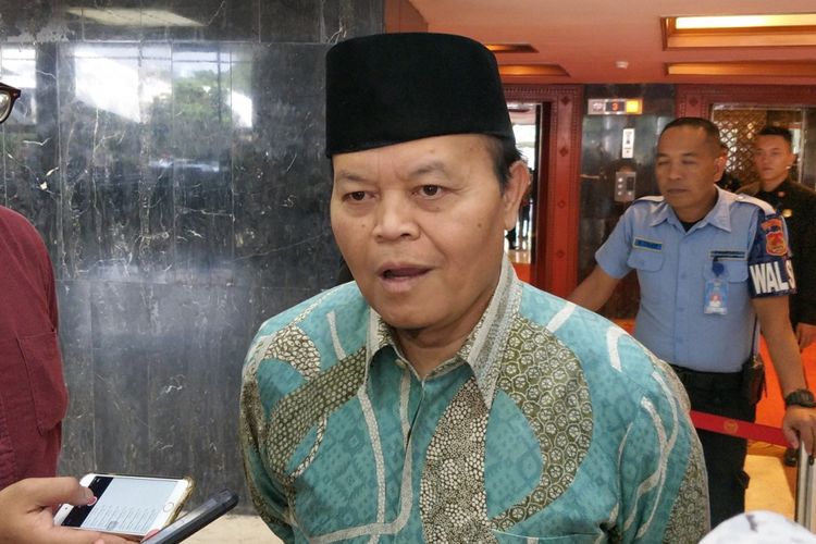 Wakil Ketua Majelis Syuro Partai Keadilan Sejahtera (PKS) Hidayat Nur Wahid saat ditemui di Kompleks Parlemen, Senayan, Jakarta, Rabu (15/8/2018).
