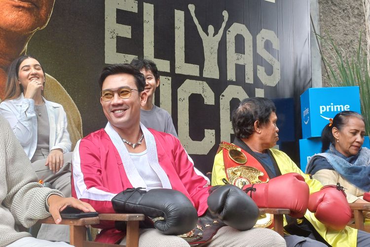Denny Sumargo di konferensi pers Ellyas Picas di Duren Tiga, Jakarta Selatan,  Selasa (12/3/2024).