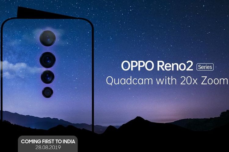 Ilustrasi poster peluncuran ponsel Oppo Reno2