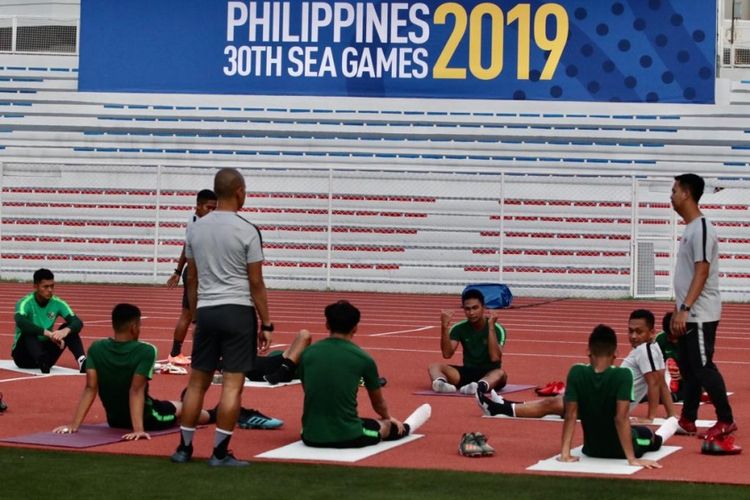 Timnas U-23 Indonesia menggelar latihan menjelang laga perdana di SEA Games pada Selasa (26/11/2019) melawan Thailand.