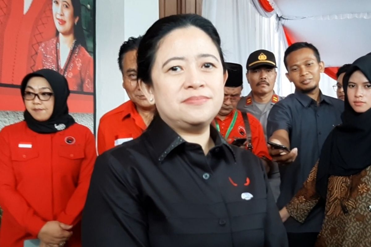 Ketua DPP PDIP Bidang Politik dan Keamanan, Puan Maharani saat ditemui awak media di Panti Marhaen Semarang,Sabtu (15/2/2020).