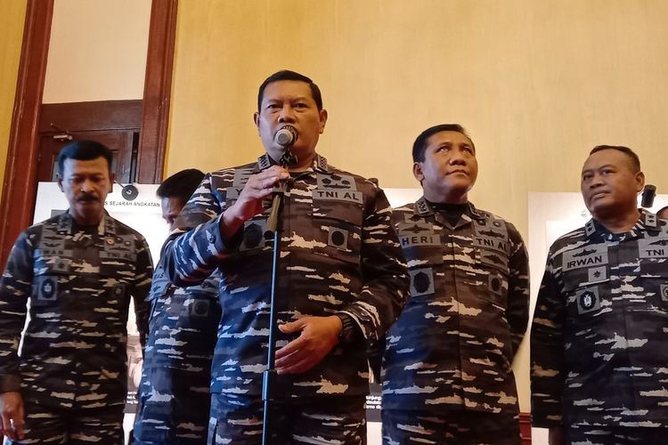 Kepala Staf Angkatan Laut (KSAL) Laksamana TNI Yudo Margono di Balai Samudera, Kelapa Gading, Jakarta Utara, Senin (20/6/2022).