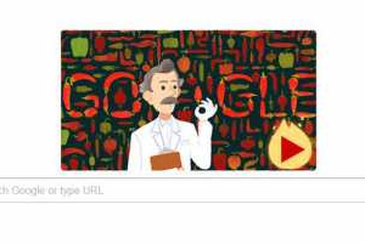 Google Doodle menampilkan cabai dan Wilbur Scoville