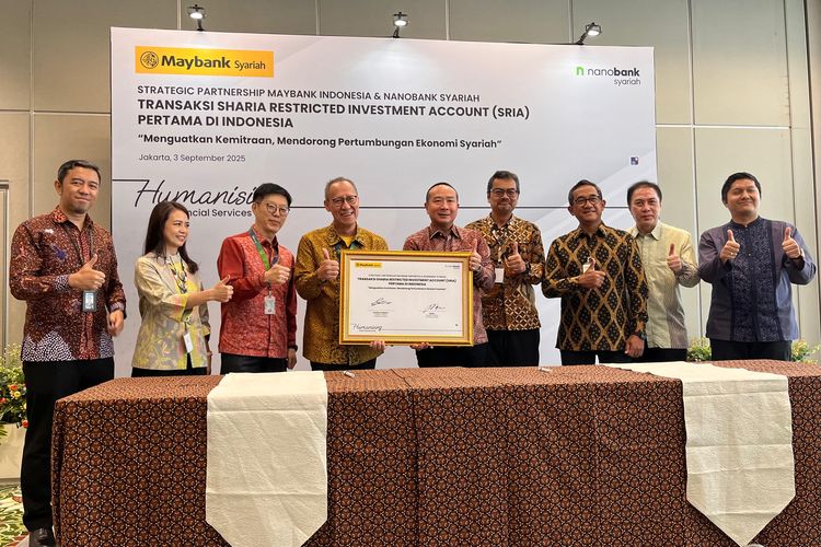 PT Bank Maybank Indonesia Tbk (Maybank Indonesia) dan PT Bank Nano Syariah (Nanobank Syariah) meneken Kesepakatan Fasilitas Syariah Restricted Investment Account (Mudharabah Muqayyadah) pada Rabu (3/9/2025). 