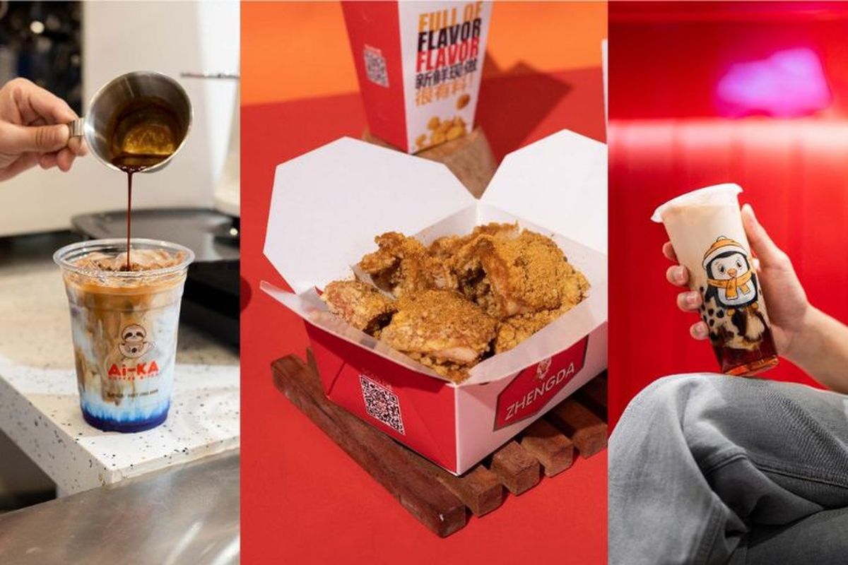 Salah satu tampilan produk lezat dari ZHENGDA Chicken Steak, Ai-CHA Ice Cream & Tea, dan Ai-KA Coffee & Tea yang selalu diminati konsumen