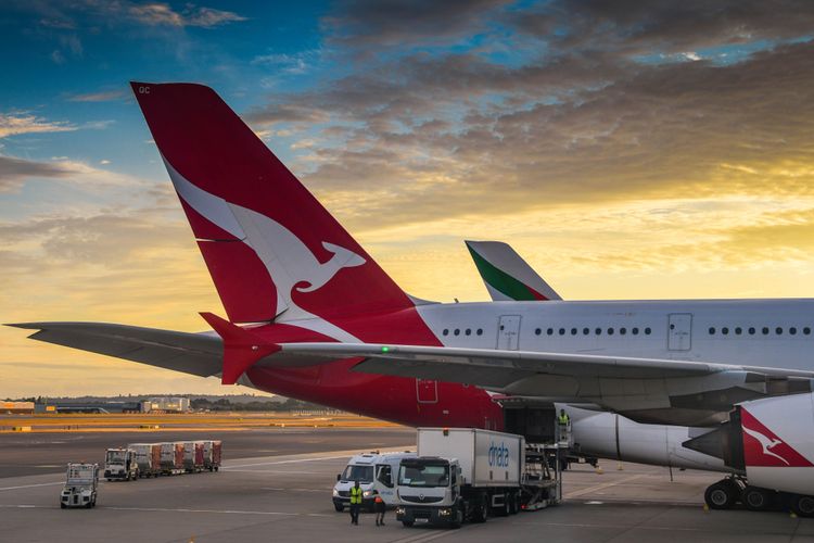 Ilustrasi pesawat milik maskapai penerbangan asal Australia, Qantas.