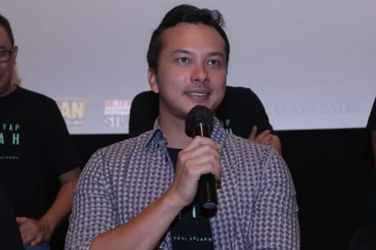 Nicholas Saputra dalam jumpa pers Film Sayap Sayap Patah di XXI Epicentrum, kawasan Jakarta Selatan, Jumat (12/8/2022).