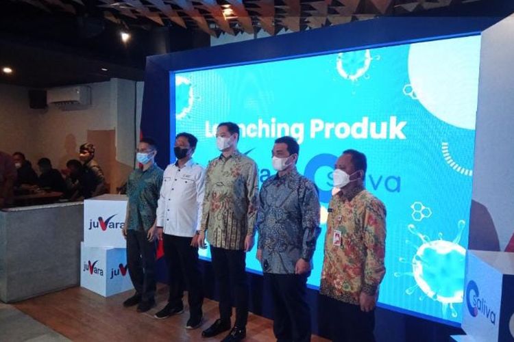 Direktur PT Jayatunggal Sekarmulia, Michael Rusi saat peluncuran Juvara Antigen dan C-Saliva PCR di Jakarta, Kamis (19/5/2022).