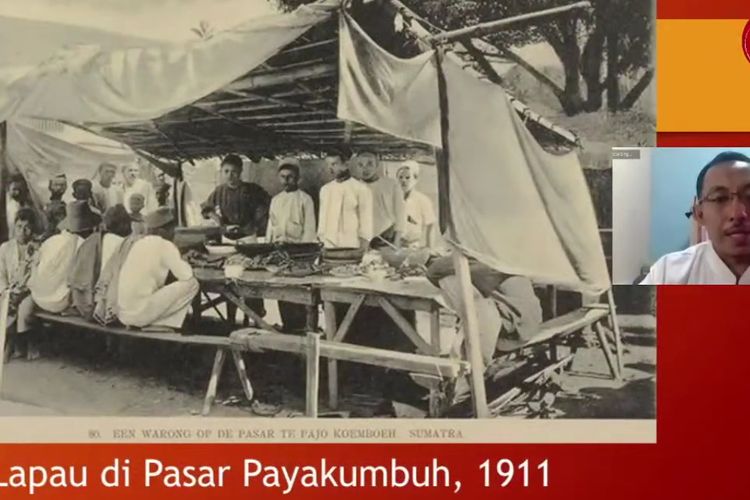 Lapau nasi kapau di Pasar Payakumbuh, 1911
