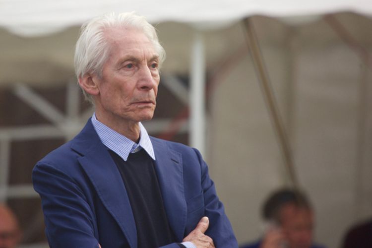 Drummer Rollling Stones Charlie Watts ketika terlihat di Grange Cricket Ground, (10/06/2018).