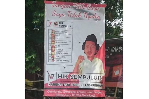 Viral Foto Baliho Penjual Angkringan di Sragen seperti Politisi Kampanye, Begini Ceritanya...