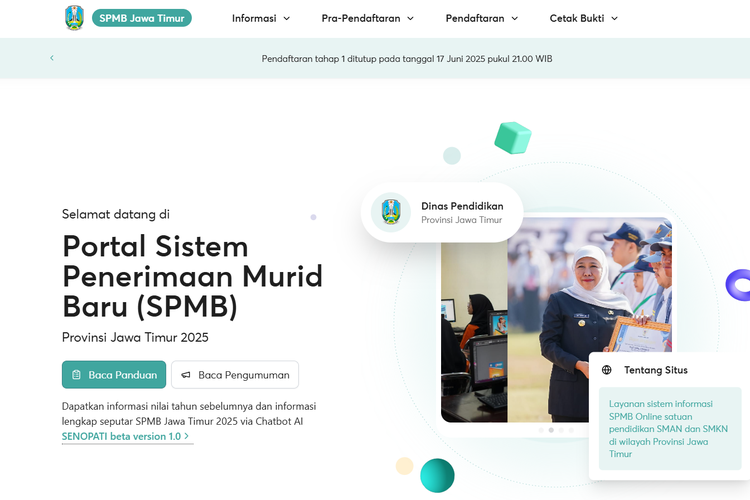 Pengumuman SPMB Jatim 2025 Tahap 1 dan Daftar Ulang